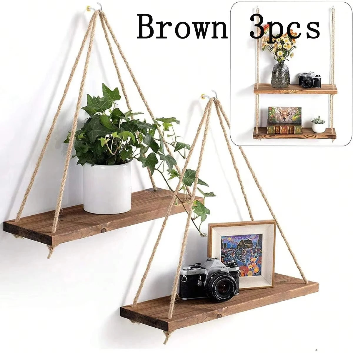 Wooden Swing Hanging Rope