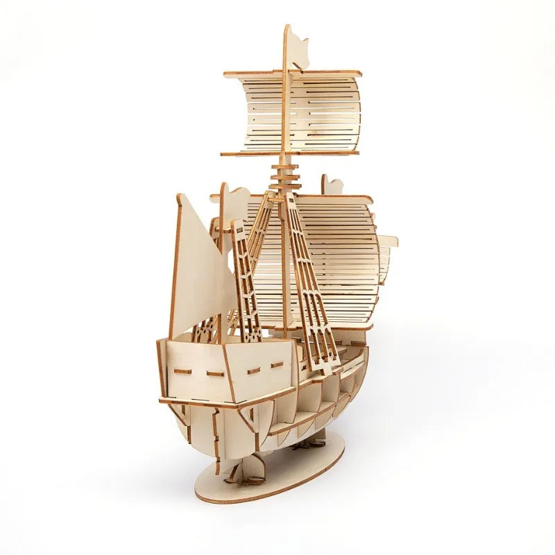 3D Sailboat Wooden Puzzle