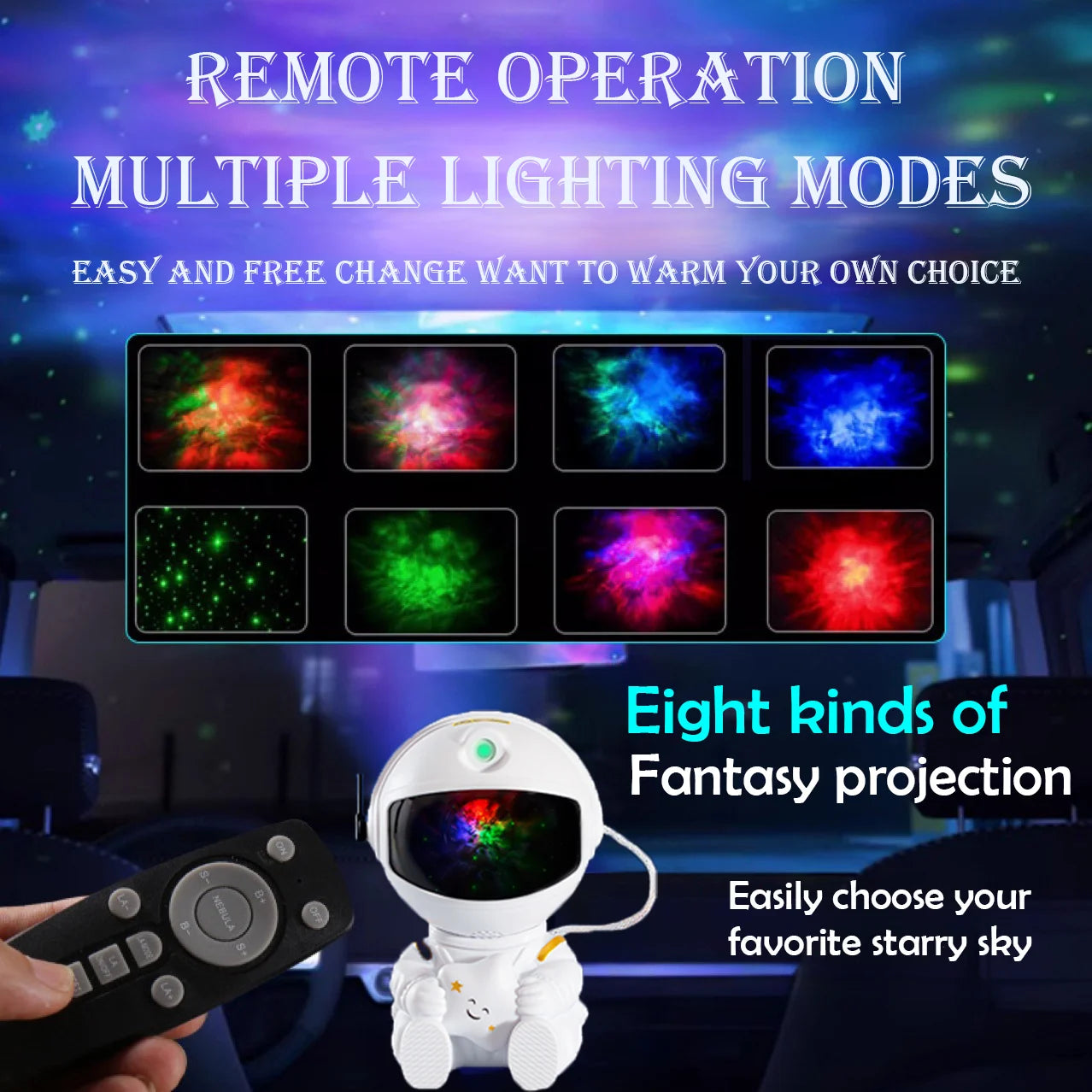 Galaxy Astronaut Projector LED Night