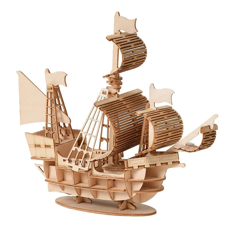 3D Sailboat Wooden Puzzle