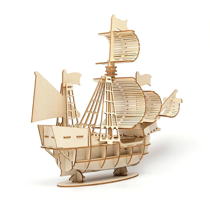 3D Sailboat Wooden Puzzle