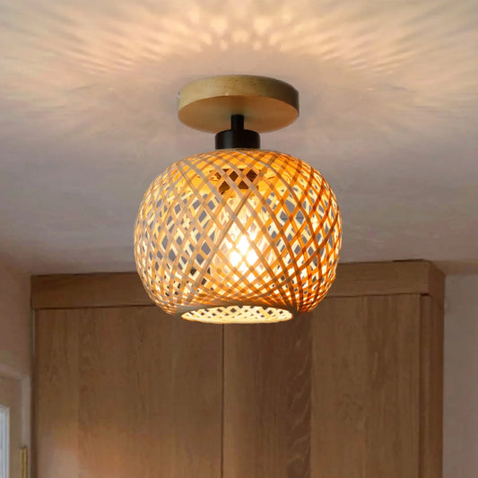 Bamboo Woven Ceiling Lamp