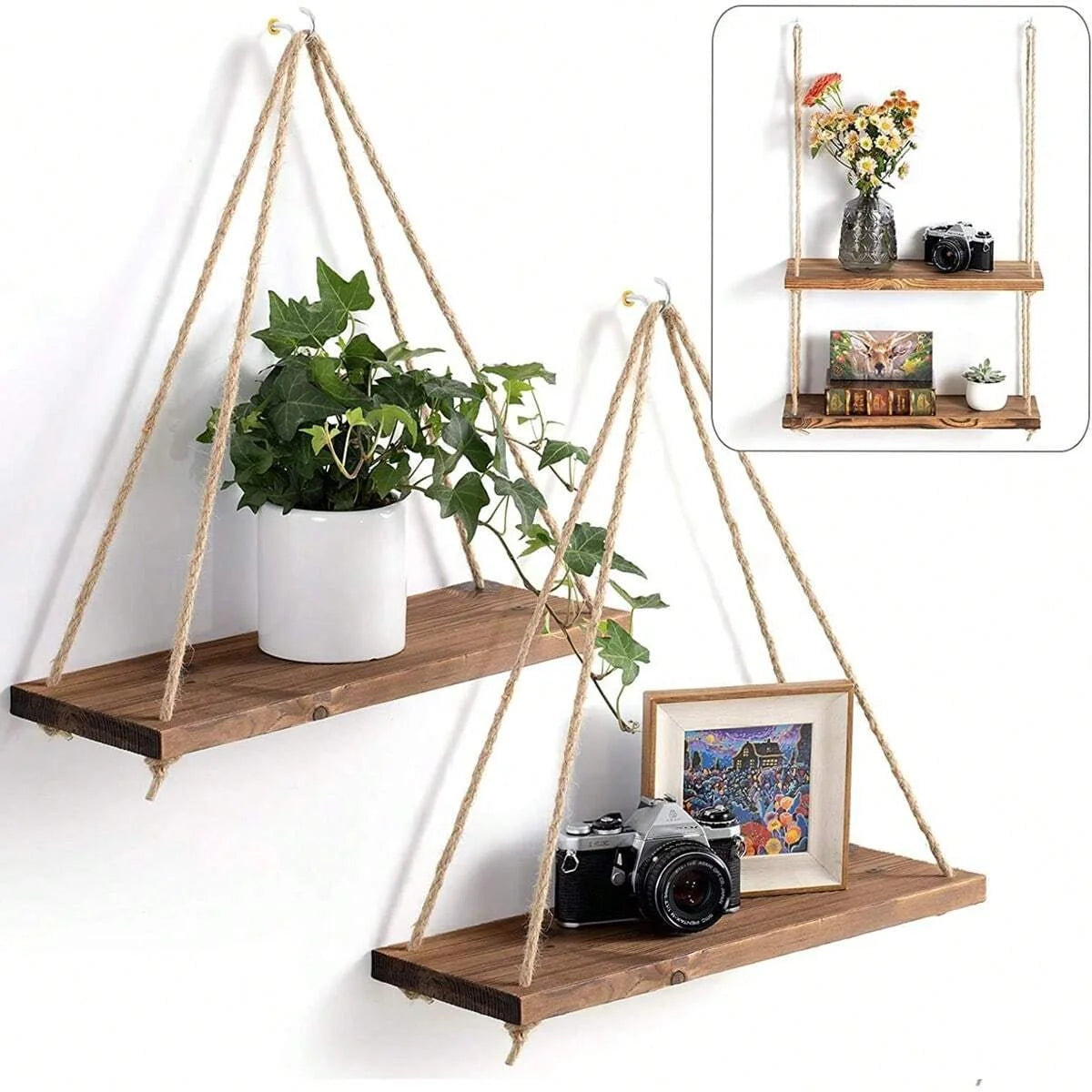 Wooden Swing Hanging Rope