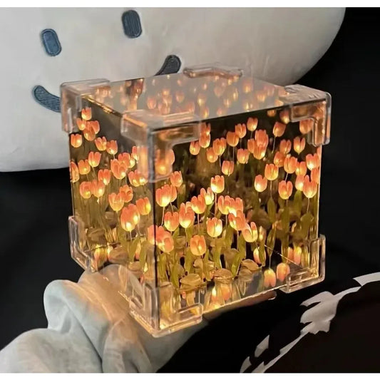 Tulip Flower Cube Lamp