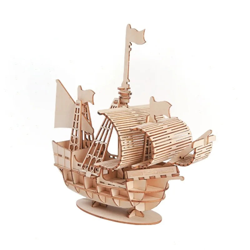 3D Sailboat Wooden Puzzle